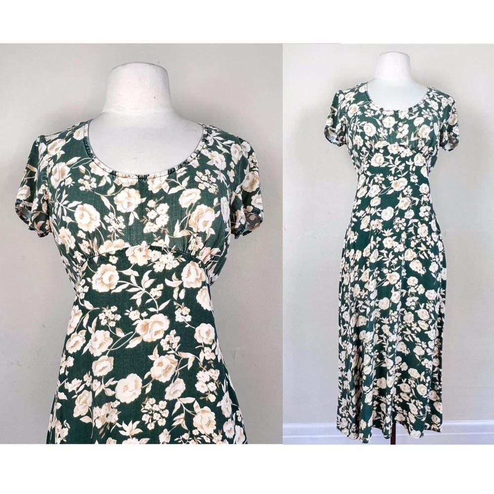vintage 90s babydoll dress | floral 1990s maxi dress | grunge hippie boho